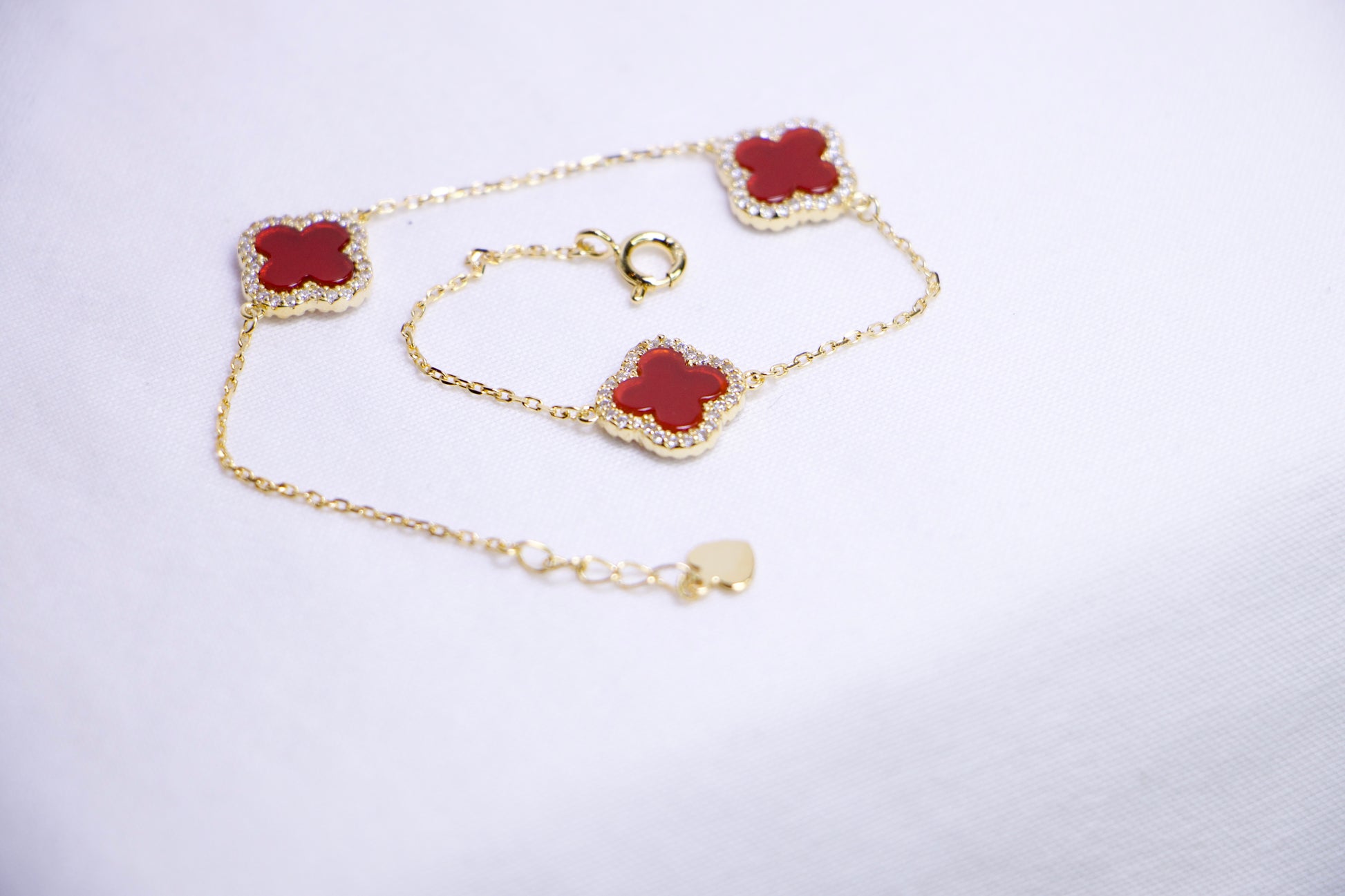 Red Clover Diamond Bracelet
