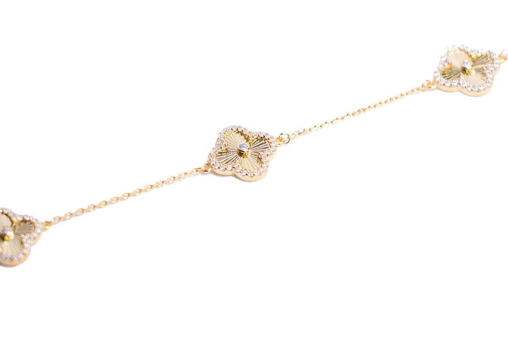 Gold Clover Diamond Bracelet