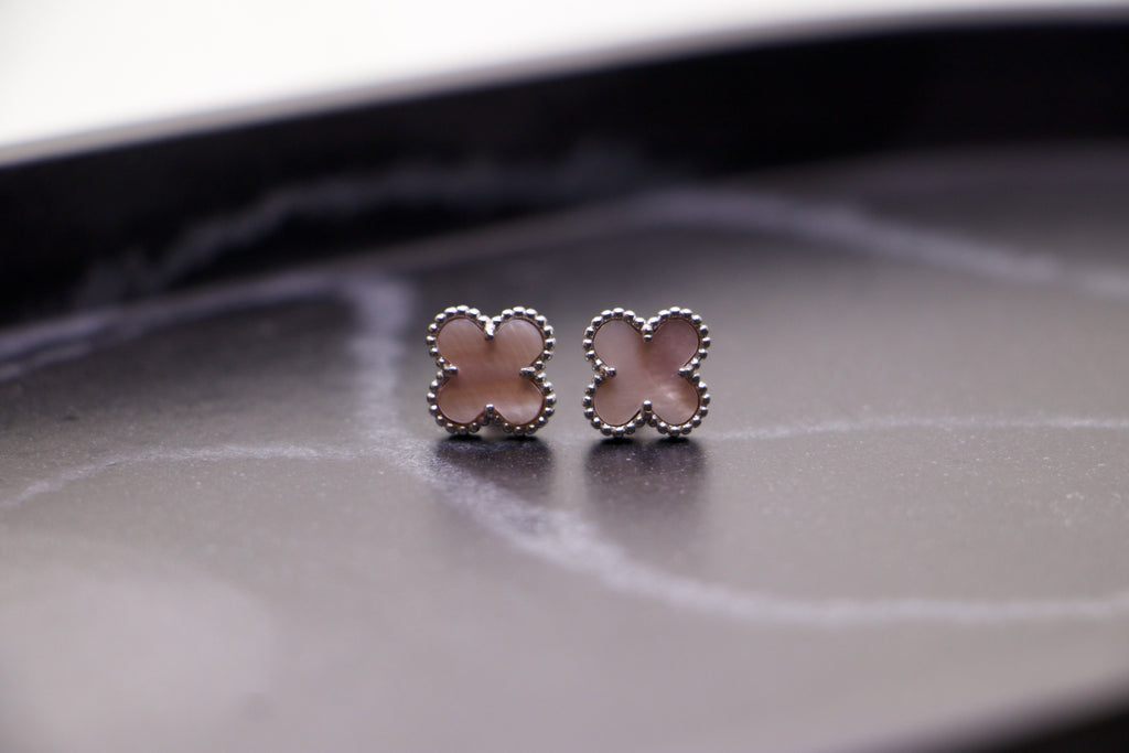 Mother of Pearl Clover Stud Earrings