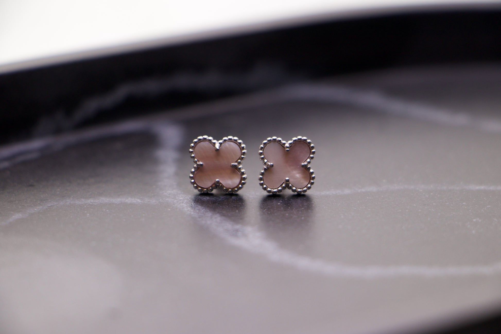 Mother of Pearl Clover Stud Earrings