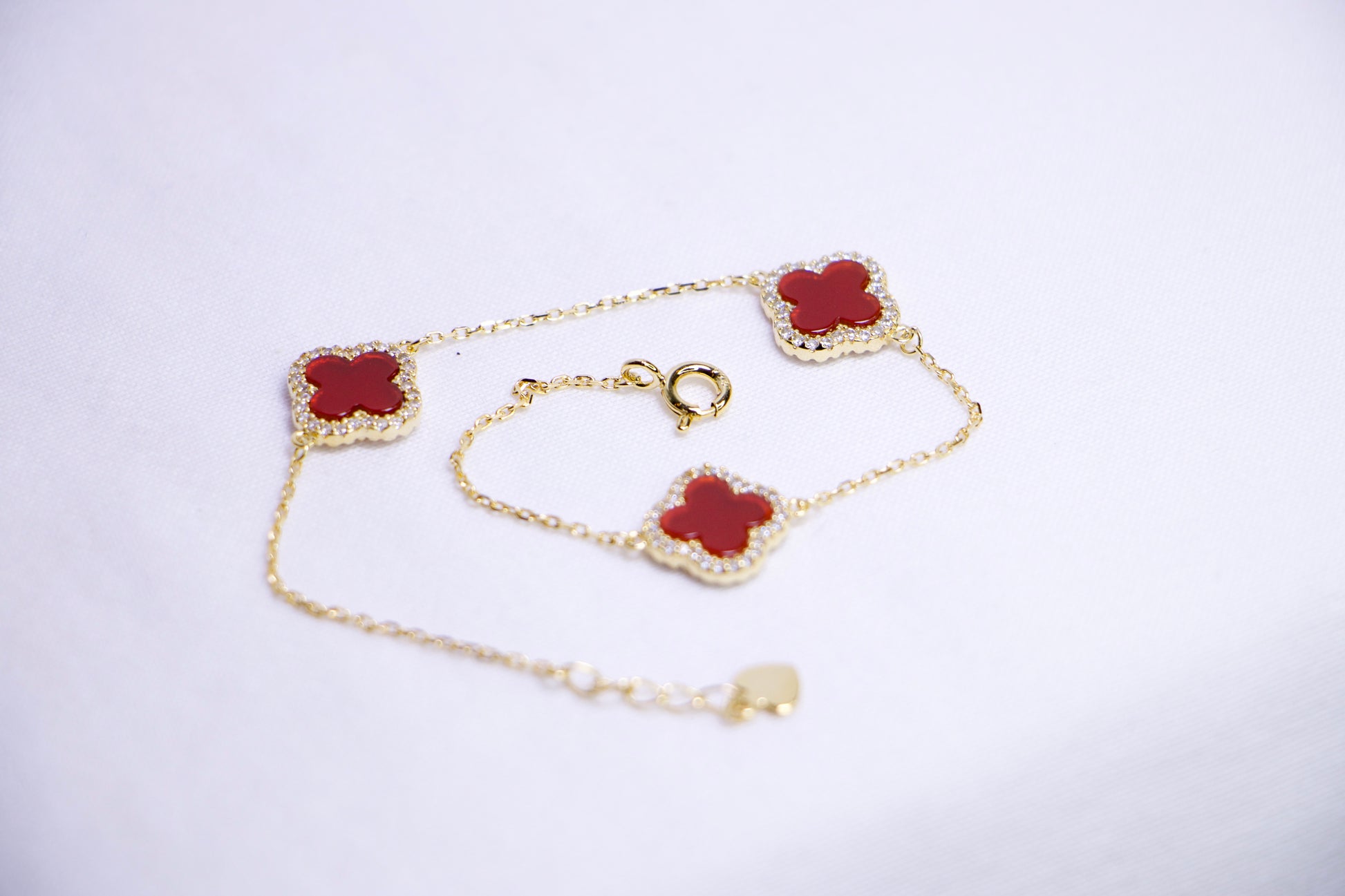 Red Clover Diamond Bracelet