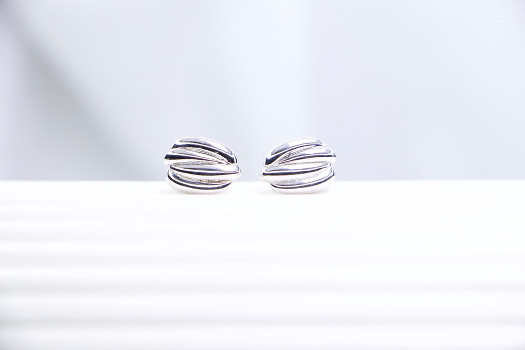 Bold Twisted Hoop Stud Earrings