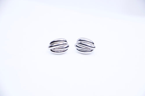 Bold Twisted Hoop Stud Earrings