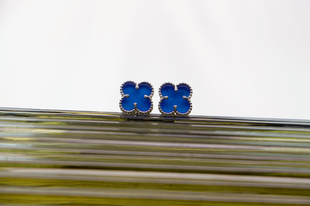 Celestial Blue Clover Earrings