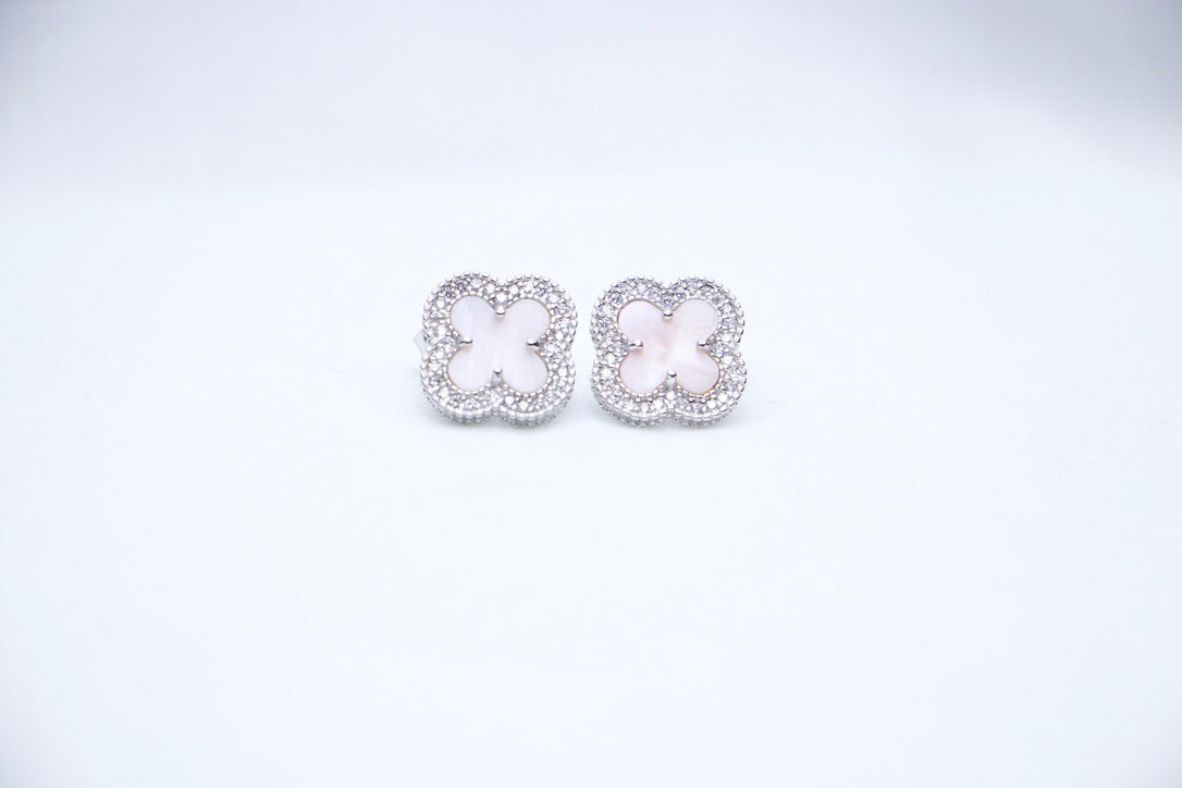 Dazzling Clover Stud Earrings