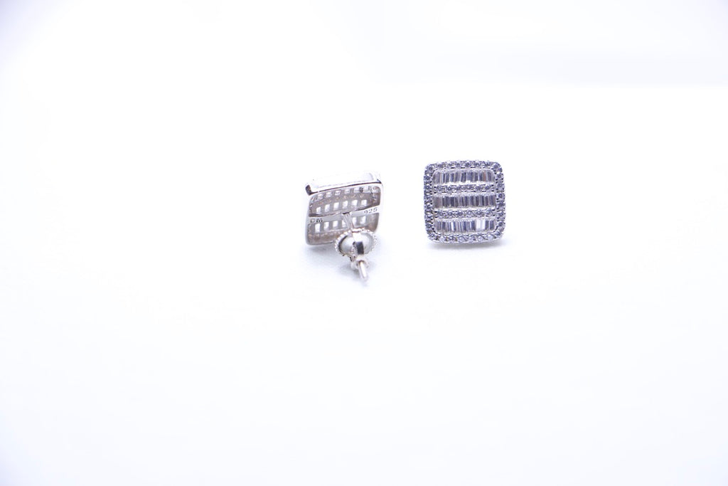 Diamond Square Stud Earrings