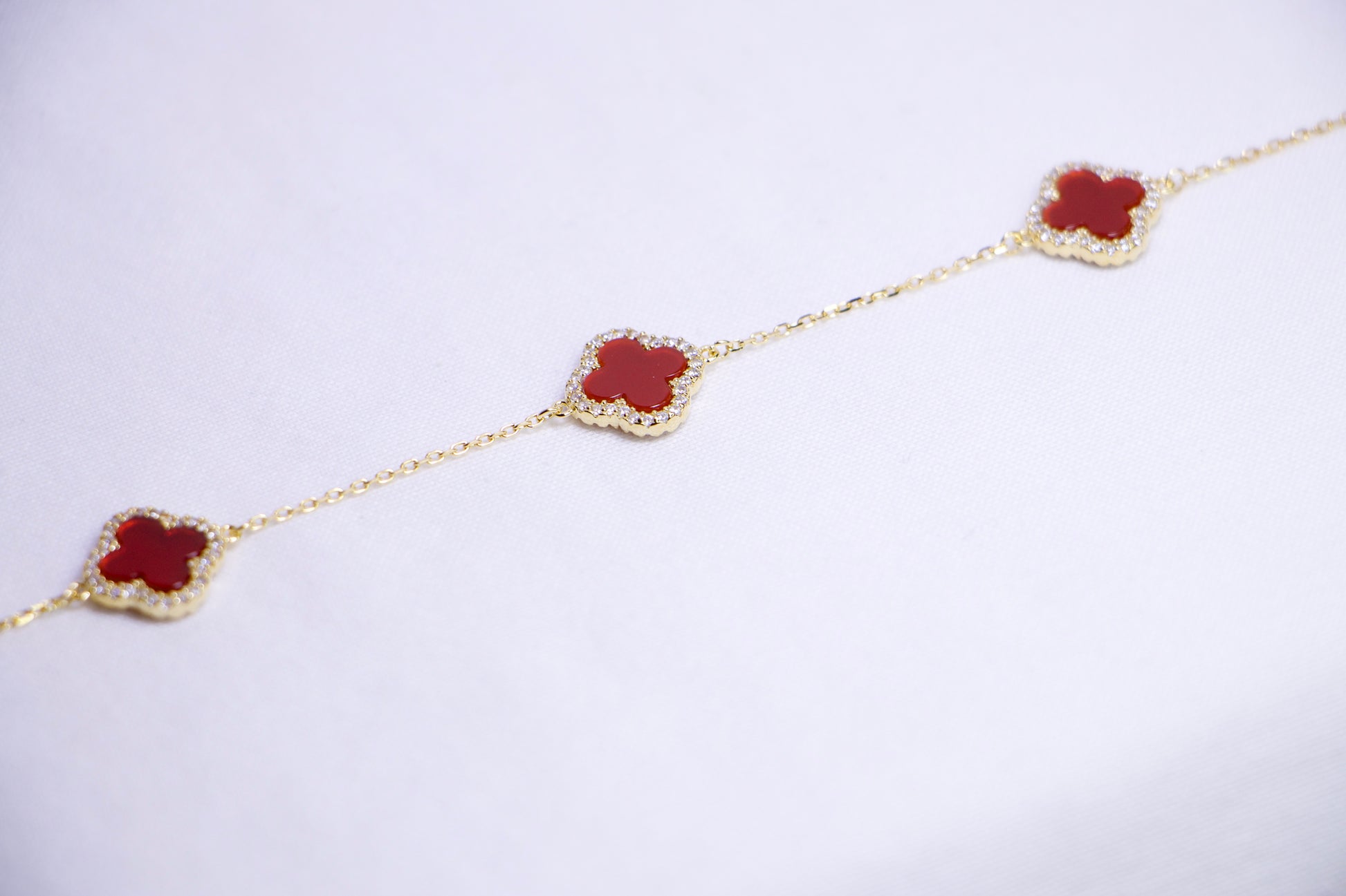 Red Clover Diamond Bracelet