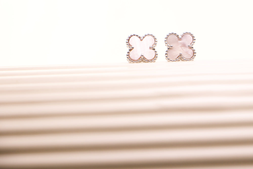 Mother of Pearl Clover Stud Earrings