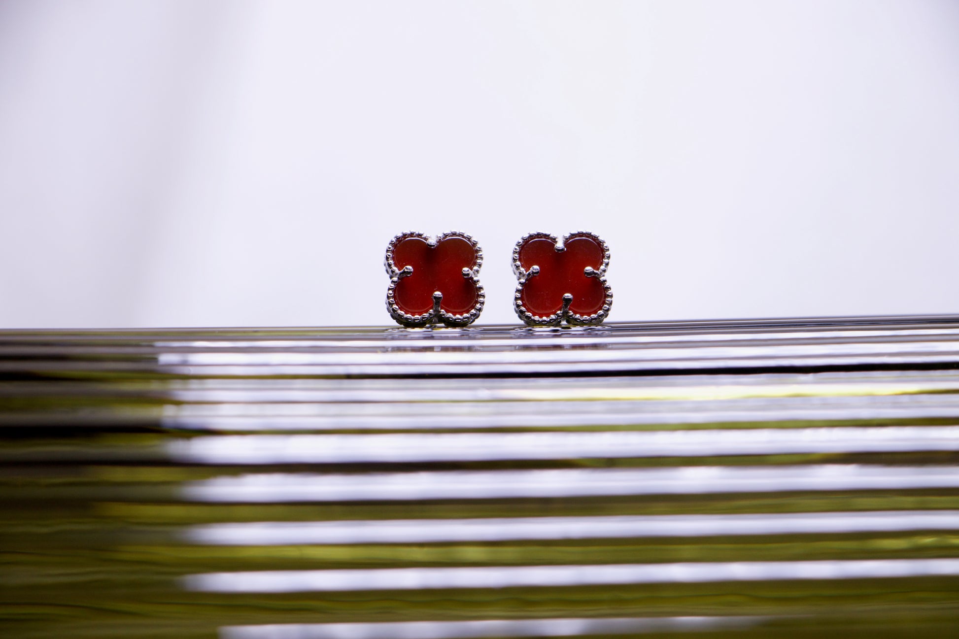 Garnet Blossom Sterling Silver Stud Earrings