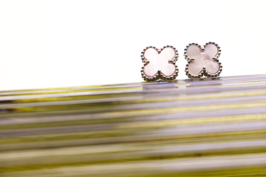 Mother of Pearl Clover Stud Earrings
