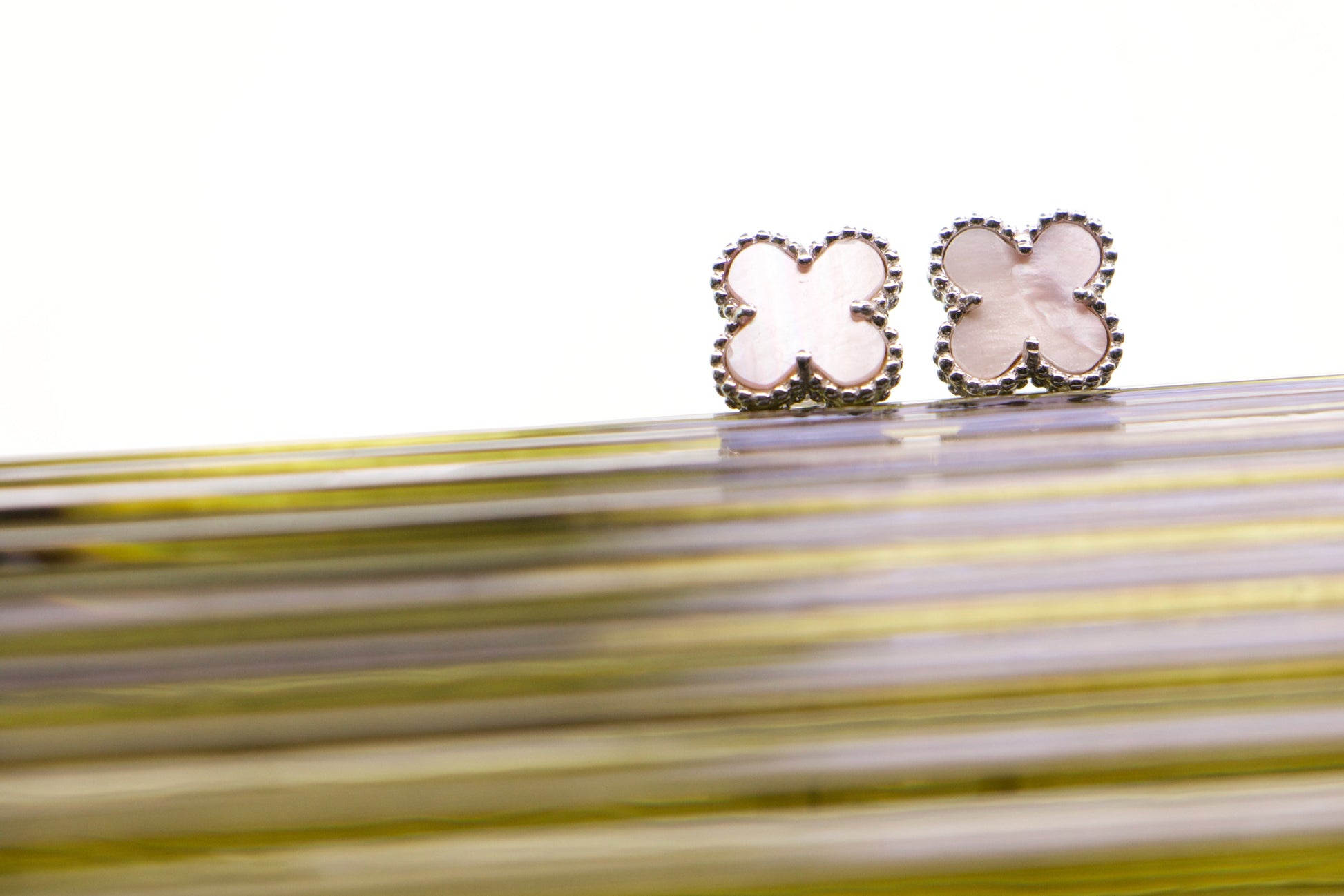 Mother of Pearl Clover Stud Earrings